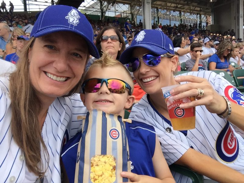 Krista at Wrigley Field with cousin Alisha