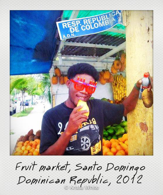 Photo of man in a Dominican Republic marketplace.